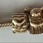 Pandora New (2) 14k Yellow Gold Heart Clip Charm - 750243 (set of 2) plus GIFT Photo 1