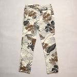 Chico's White Floral Girlfriend Slim Ankle Beach Colorful Animal Print Pants 00R Photo 1
