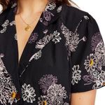 Free People  Black and Pink Floral Short Sleeve Dress Size XS Photo 2