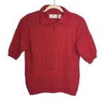 Vtg Carroll Reed Women’s Sz S Red Short Sleeve Cable Knit Short Sleeve Sweater Photo 0
