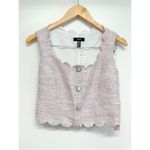 AQUA Tweed Scalloped Crop Top Size Small Lilac Side Zip Closure NWT Photo 1