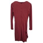 Sam Edelman  Dress Ribbed Long Sleeve Bodycon Party Cocktail Maroon Size 2 NEW Photo 4
