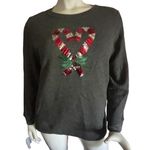 Karen Scott  sequin candy cane sweatshirt Photo 0