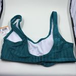 NWOT Salt + Cove TEAL Shiny Seersucker Front‎ Tie Bikini Swim Top Small Blue Size undefined Photo 2