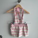 Edikted Pink and White Striped Tank Top and Skirt Set Photo 1