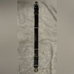 Badgley Mischka  Women’s Italian Leather Black  Metallic Adjustable Belt Photo 5