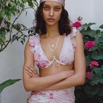 For Love & Lemons NWT RARE  Taylor Pink Floral Skirt size L Photo 1