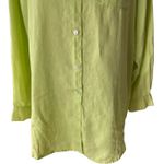 Sag Harbor  Oversized Linen Button Down Shirt M Spring Green Chartreuse Photo 6