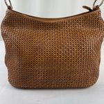 Patricia Nash Marcelli Woven Tan Hobo Genuine Leather Shoulder Bag Purse Photo 3