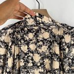 LC Lauren Conrad Womens Size L Black Floral Ruffle Chiffon Collared Shirt Dress Photo 12