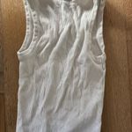 AGOLDE Classic White Ribbed Tank Top Photo 2