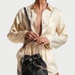 Victoria's Secret Victoria’s Secret Black Leather Bucket Bag Photo 0