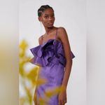 ZARA  Ruffled Ruffle Metallic Thread Mini Cocktail Dress in Purple Size‎ Small Photo 1