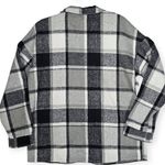 Flannel Shacket Size S Womens Black & Gray Oversized Jacket Button Closure Photo 1