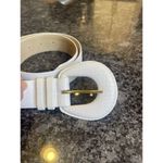 The Ritz Accessories Collection White Leather Belt Size S/M Alligator Print Photo 1