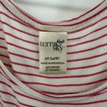 Terra & Sky  size‎ XL red white striped short sleeve cold shoulder shirt top Photo 3