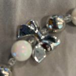 Phone Charms Wrist Strap Bracelet Silver and White Photo 1