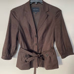 Banana Republic  Women's Cool Winter Brown Belted Linen Jacket Size 12 Belt Photo 0