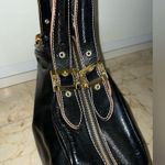 Tous Teddy Bear Charm Black
Leather Bling Clasp Handbag Purse
Gold metal lining Photo 2