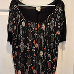 Daytrip Buckle Shirt Womens Medium Black Aztec Print Y2K Western Made In USA Photo 0