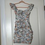 House Of CB  Kara Floral Lace-Up Ruched Mini Dress Size‎ XS Photo 4