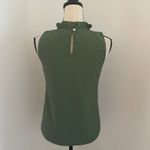 J.Crew Ruffle Mock Neck Blouse XXS Army Green  Preppy Corporate Chic Work Shirt‎ Photo 5