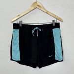 Nike  Dri Fit Shorts Women's‎ Medium Black Blue Running Athletic Gym Training Photo 2