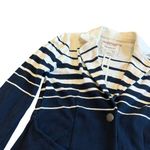 Cartonnier Anthropologie Striped Knit Blazer Jacket Stretch Size Small Women's Blue Photo 2