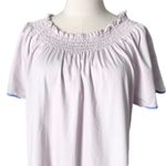 Lake Pajamas Patio Midi Dress in Pale Pink with Blue Scalloped Trim Size Large Photo 3