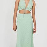Sabo Cambelle Green Sleeveless Cutout Tie Front Cami Camisole Midi Tank Dress M Size M Photo 12