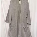 DONNI Womens Gray White Stripe Cardigan Wide Sleeve One Size OSFA‎ Plus NWT Photo 0