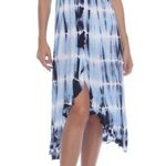 Raviya NWT tie dye smocked Strapless swim Coverup Dress S Blue Photo 0