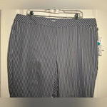 Liz Claiborne April Ankle Dress Pants Size 18 Stretch Blue White Stripes NEW Photo 2