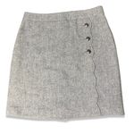 Talbots Wool blend marled subtle herringbone button detail pencil skirt preppy Photo 0