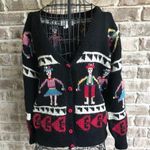 Lord & Taylor Cardigan Sweater Folkart Alpaca VTG PRICE FIRM Black Size M Photo 0