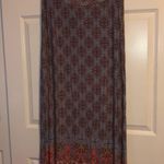 Loveappella Orange & Blue Floral High Waisted Long Skirt Photo 1