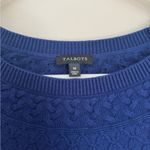 Talbots  Cable Yoke Cotton Cashmere Blend Sweater Navy Size Medium Pullover Photo 3