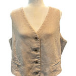 Old Navy  Vest Womens XL Beige Sleeveless Button Up Casual Layering Top Photo 0