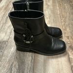 Lucky Brand  Black Leather Ankle Boots with Silver Buckle Size 6.5 Photo 6