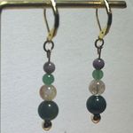 Handmade  Moss Agate + Citrine + Green Aventurine Beaded Earrings ✨ Photo 6