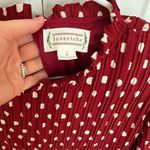 Love Riche  • Red Polka Dot Pleated Long Sleeve Dress • Size Small Photo 3