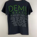 Demi Lovato Black Multicolor Black Light 2014 Neon Lights Tour Graphic Band Tee Photo 6