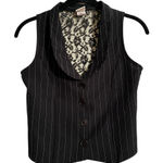 California Concepts 90s Vest Black Lace Tie Back Steampunk Goth Grunge Size XS Photo 0