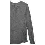 Athleta  Top Womens Medium Gray Quarter Zip Long Sleeve Ruched Athletic Sporty Photo 6