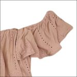 ASTR the Label Amara Off the Shoulder Eyelet Embroidered Crop Top Pink Large Photo 3