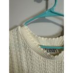 Vintage Cricket Lane Floral Knit Cottage Core Short Sleeve Cream Sweater Size XL Photo 4