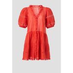 SEA NEW YORK Red 100% Cotton Antonina Puff Sleeve V Photo 13
