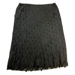 Ralph Lauren Lauren Black Textured Midi Skirt XL Silk Blend Photo 0