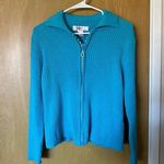 Y2K knit ribbed zip up sweatsuit top Blue Size L Photo 0