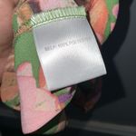 Rose + Olive Orange Pink & Green Floral Ruffle Tie Neck Short Sleeve Blouse 1X Photo 8